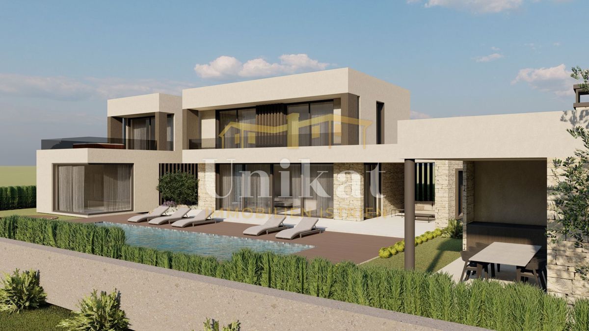 Moderna casa a schiera con piscina e vista sul verde, Poreč